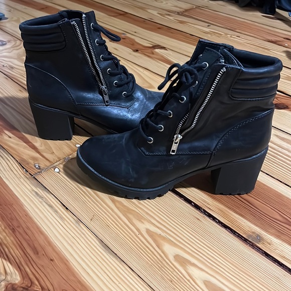 Black Combat Boots Size 11 - Picture 1 of 3